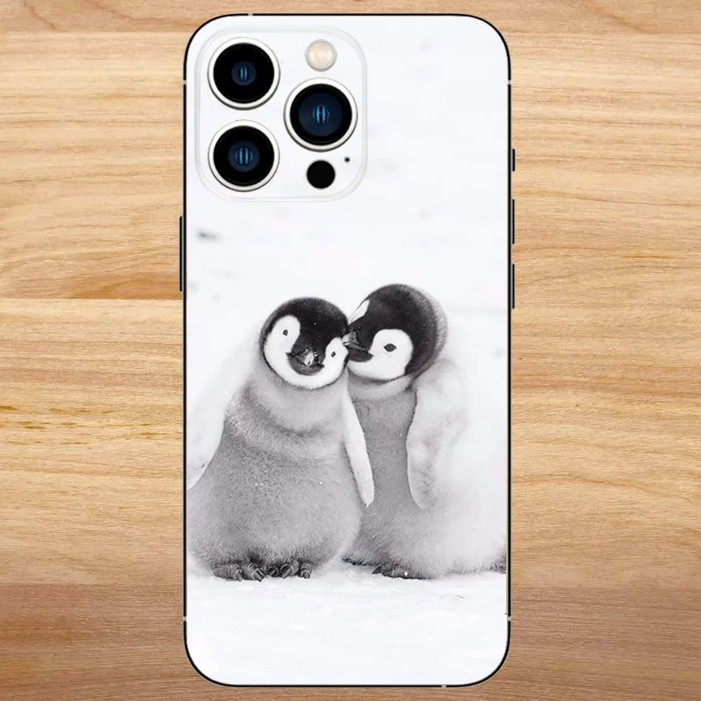 Lovely Penguin Phone Case For iPhone15,14,13,12,11,Pro,Max,Plus,Mini,X,XS,XR,8,7,6,S,Plus,SE Soft Black Case