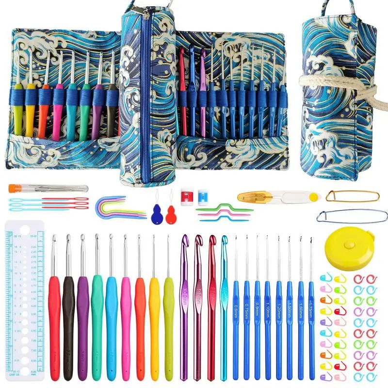 

Crochet Needle Kit Needle Hook Set Stainless Steel For Beginners Crochet Portable Multifunctional Crafts Supplies With Storage