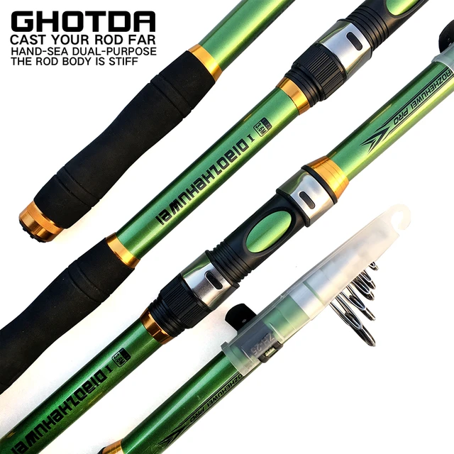 GHOTDA Carbon Spinning Fishing Rod Portable Telescopic Fishing