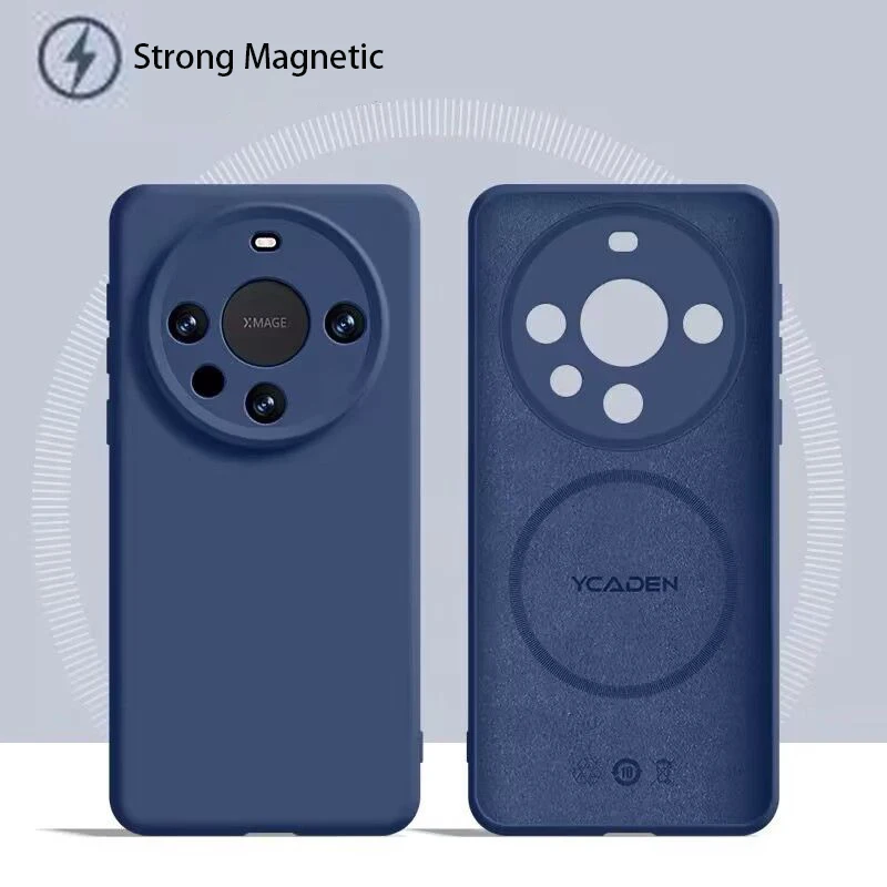 Magnetic Liquid Silicon Wireless Charging Case - Soft Skin Protection Cover