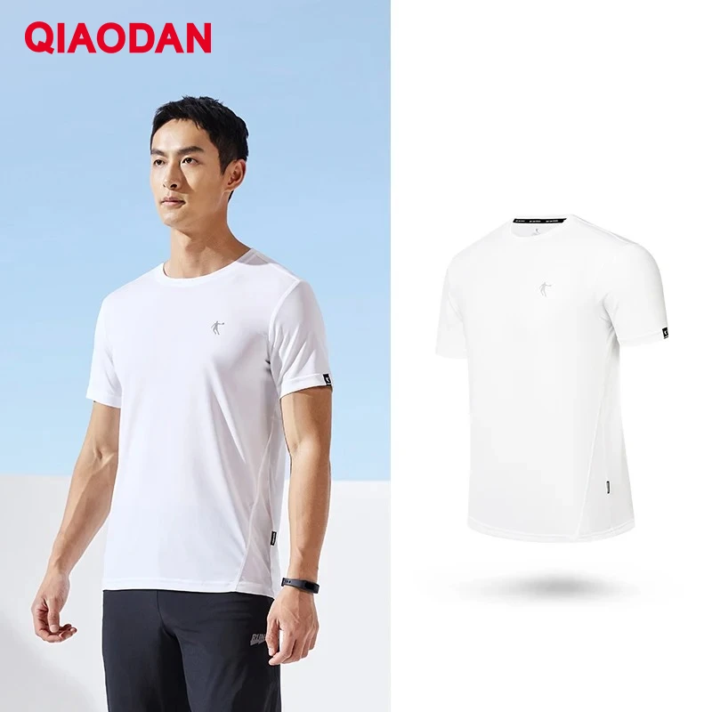 QIAODAN 남성 캐주얼 티셔츠 빠른 건조 통기성 아이스 실크 반팔 티셔츠 2026 여름 체육관 피트니스 스포츠 탑 XHS2371267F