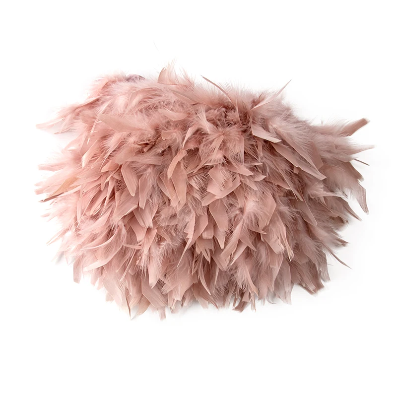 10 Yards 4-6″ Baby Pink Natural Ostrich Feathers Trim