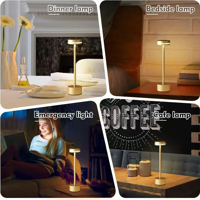 American I-Shaped Desk Lamp Bedside Bar Bedroom USB Charging Decorative Desk Lamp Touch Atmosphere Portable Night Light