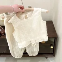 Ensemble deux pièces haut et pantalon pour fille, vêtements d'été, nouvelle collection 2