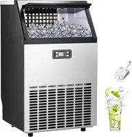 Ice Maker, 100Lbs/Day, Stainless Steel Ice Machine with 48 Lbs Capacity, Ideal for Restaurant, Bars, Home 1