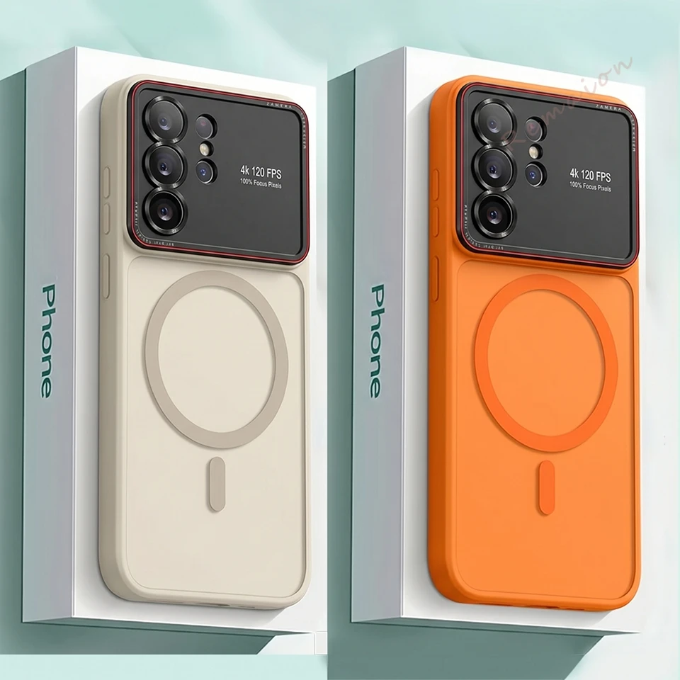Magnetic Luxury Phone Case with Matte Finish and Camera Protector Cover