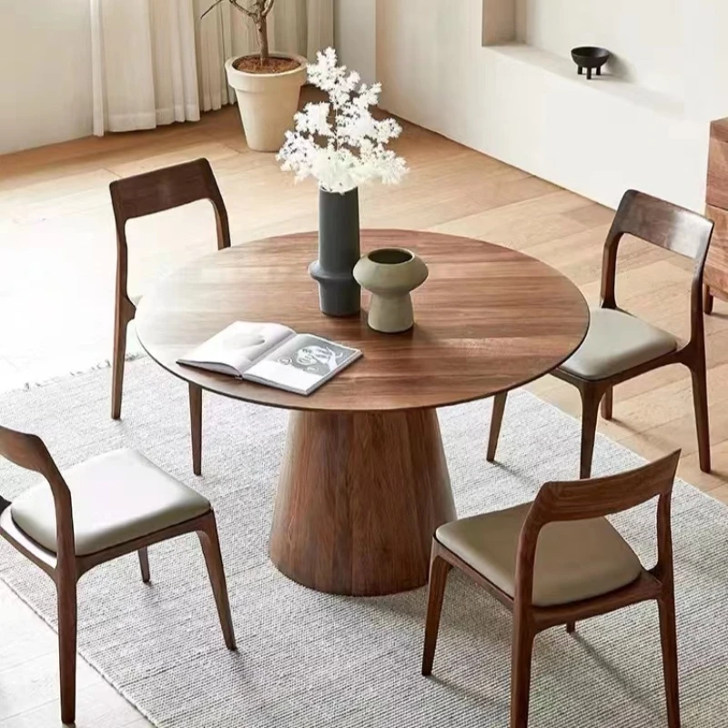 

Обеденные столы для кофе, простые современные круглые деревянные обеденные столы в скандинавском стиле, плиссированная кухонная мебель QF50DT