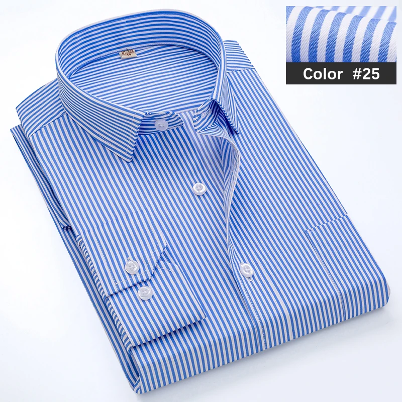 Men's Classic Blue Striped Long Sleeve Casual Shirt
