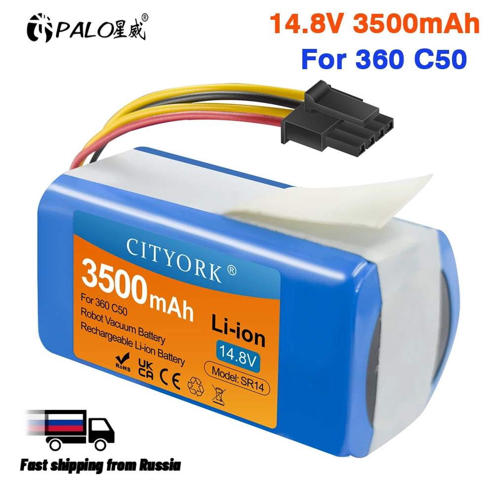 

CITYORK 14.8V 3500mAh Replacement Battery For 360 C50 Robotic Vacuum Cleaner Accessories Spare Parts
