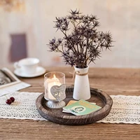 Wooden Tray Fruit Storage Tray Candle Holder Multifunctional Tray Candle Holder Tray for Kitchen Countertops Home Decoration 2