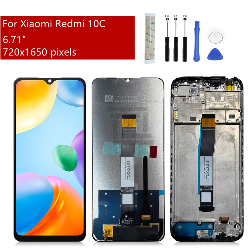 Pas pour Redmi Note 10 RongZy Écran LCD De Remplacement pour Xiaomi Redmi 10 21061119AG Écran Tactile Digitizer Panneau Assemblé De Réparation avec Outils avec Colle B7000 