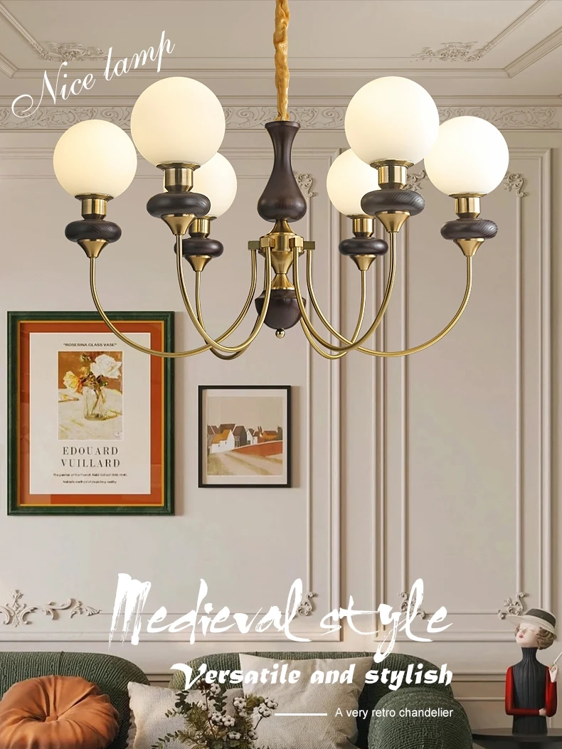 

Лампа в французском стиле средней высоты для гостиной, люстра для ресторана, лампы Magic Bean в американском ретро-стиле для спальни