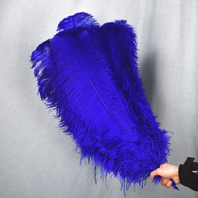 Royal Blue Ostrich Feathers for Decoration 1570cm long Large Feather Decor Vases Table
