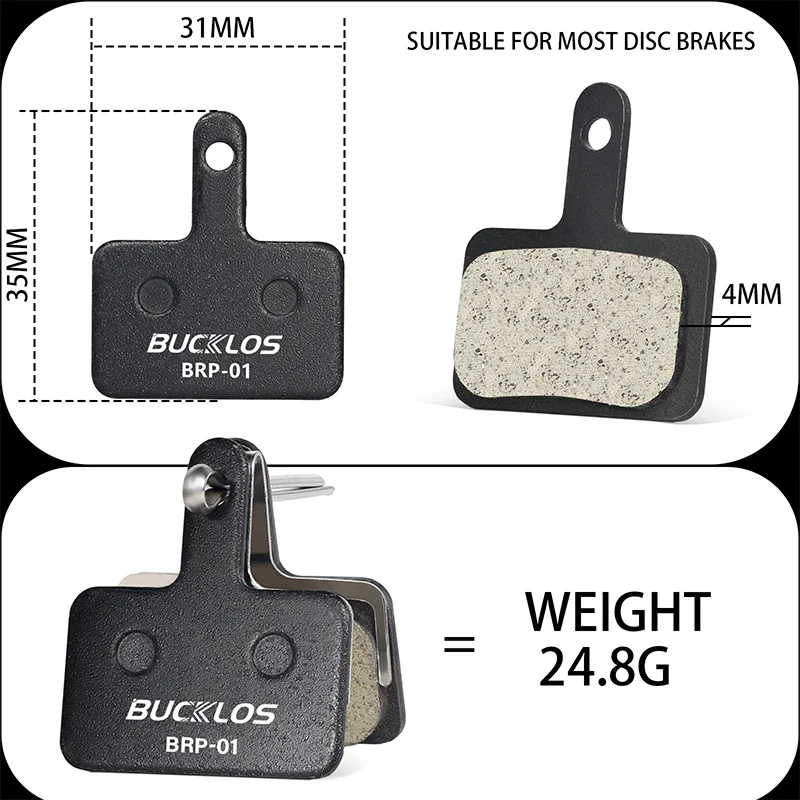 BUCKLOS Bike Brake Pad Resin Disc Pads For SHIMANO B01S Wear-resistant MTB Bicycle Hydraulic Brake Pad for B03S B05S Brake Parts 3