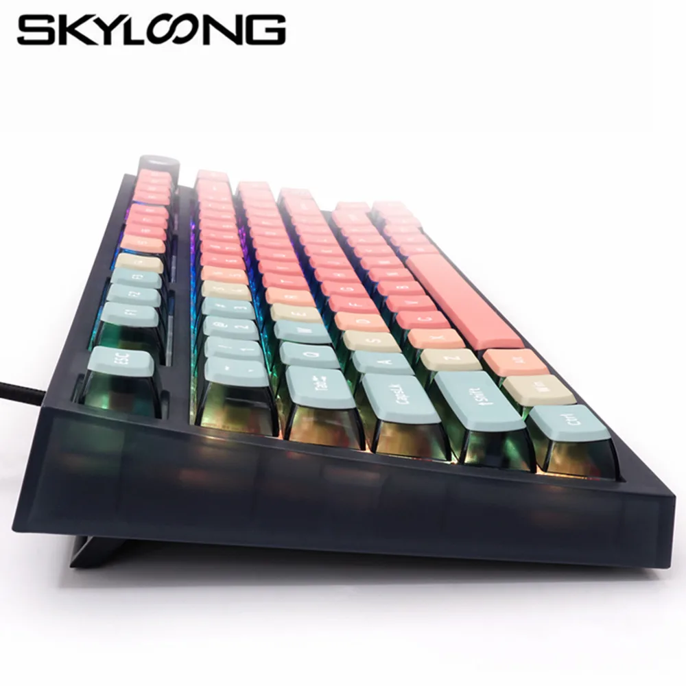 

Skyloong GK75 Knob Mechanical Keyboard USB Wired RGB Hot Swappable Optical Yellow Switches GK7 Pink PBT Pudding Gaming Keyboards