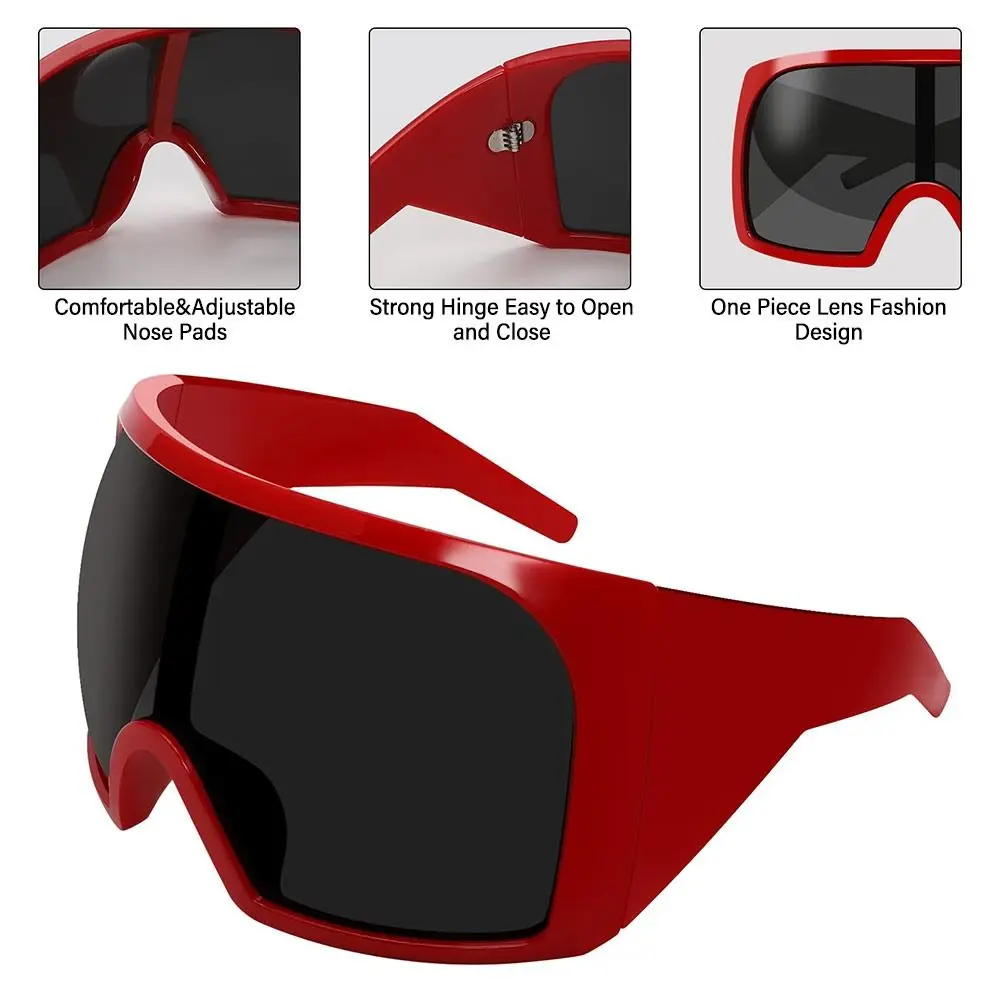 Oversized Punk One-piece Sunglasses Goggle New Women Men Luxury Sun Glasses Female Surround Shades 2000'S Eyewear