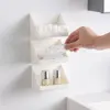 Wall Mounted Storage Rack Bathroom Kitchen Sundries Organizer Holder Cosmetics Storage Tray Makeup Organizer Self Adhesive Shelf 4