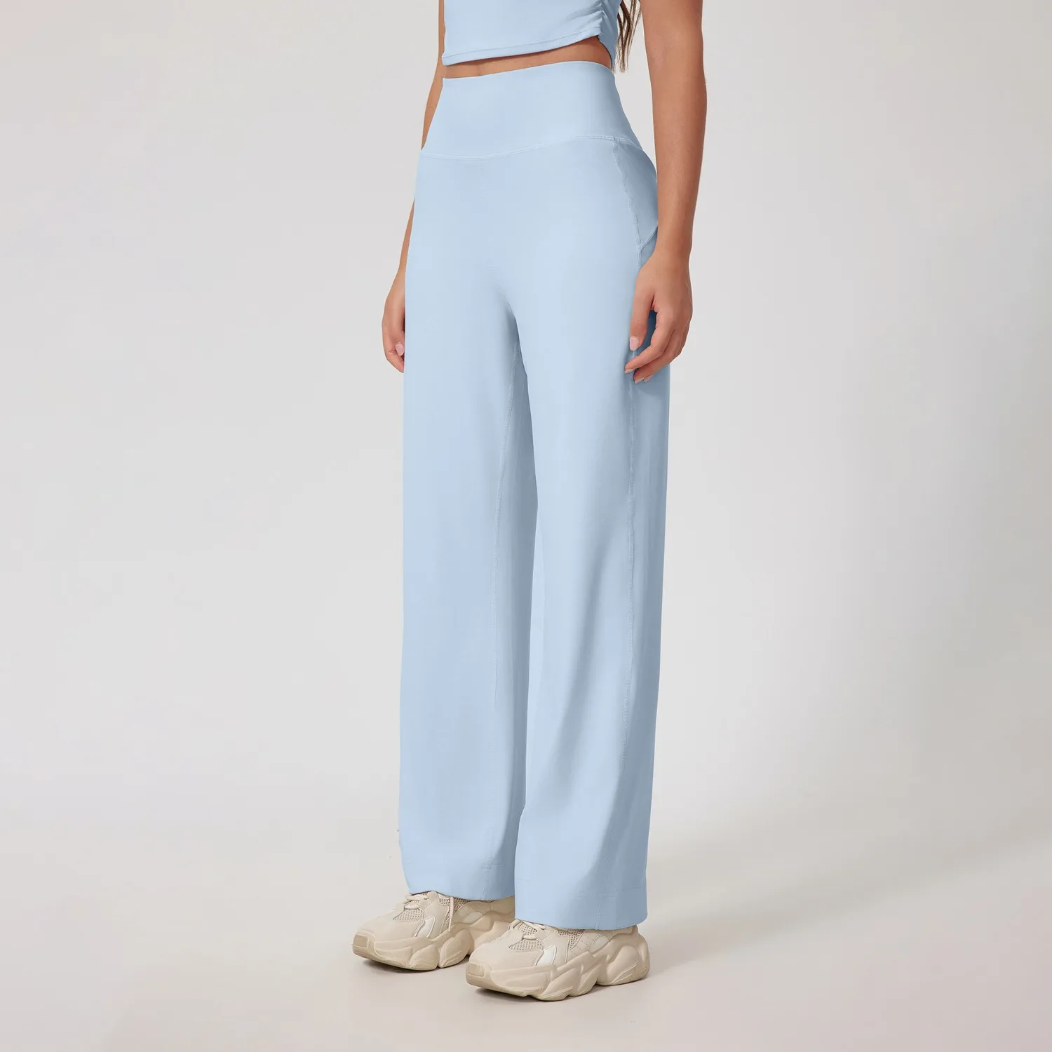 Straight Fitness Micro Flared Pants Back Waist with Pockets Flared Pants Gym Workout Running High Waisted Quick Dry Yoga Clothes