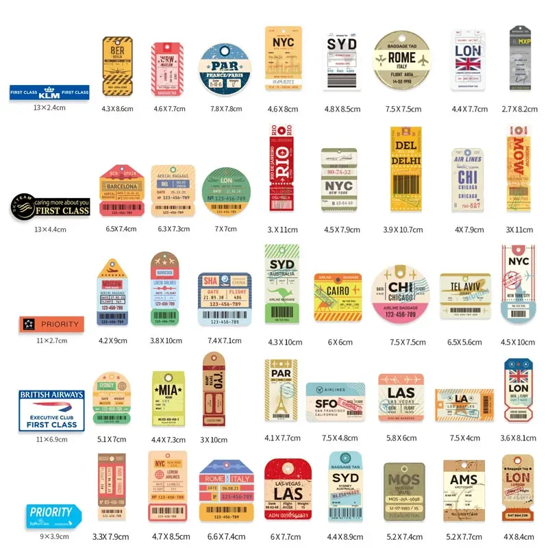 Grafica Per Viaggi Aerei, 18 Adesivi Per Etichette Bagaglio - Foto 9