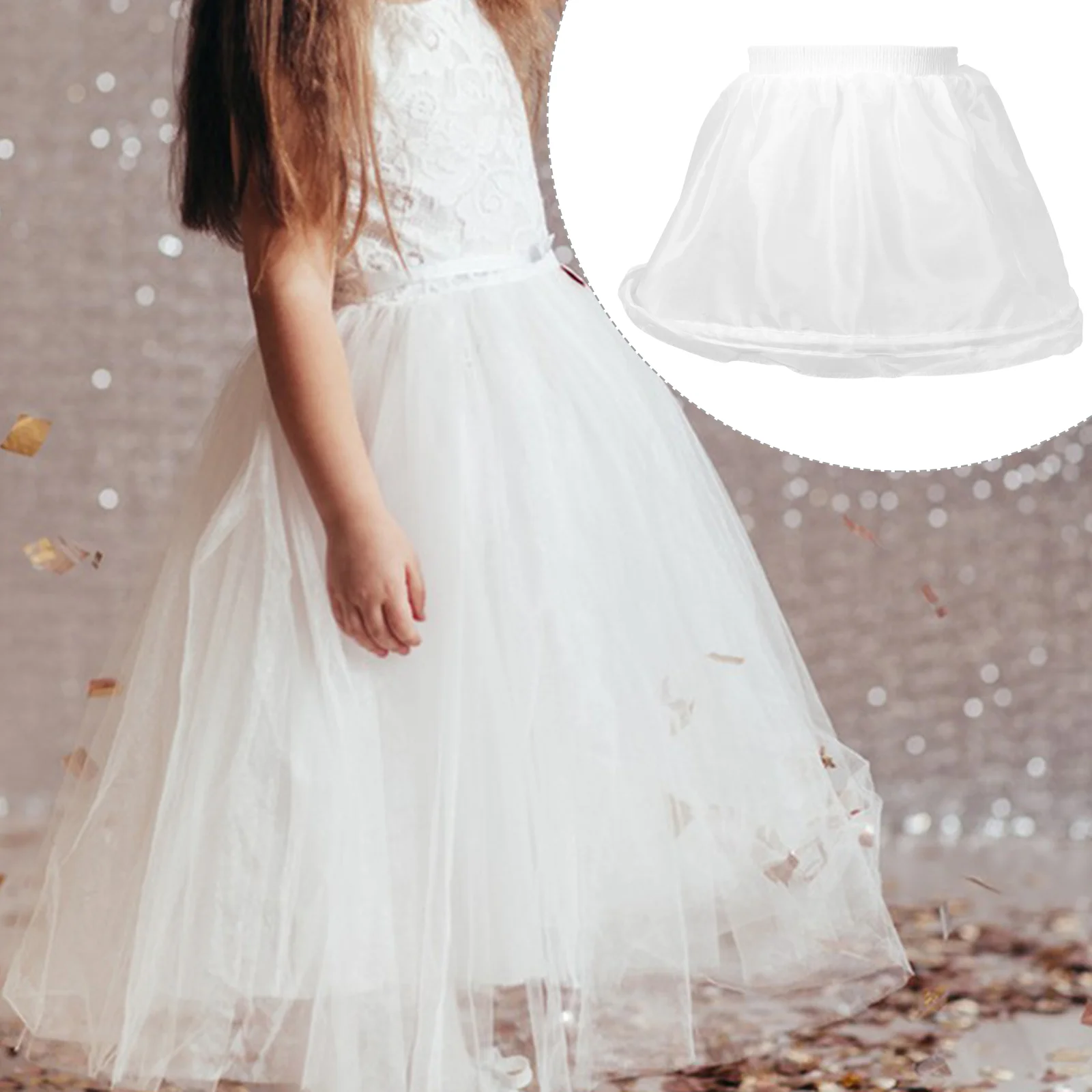 Children's Panniers Girl Crinoline Skirt Slip Dress for Gauze Petticoat Underskirt