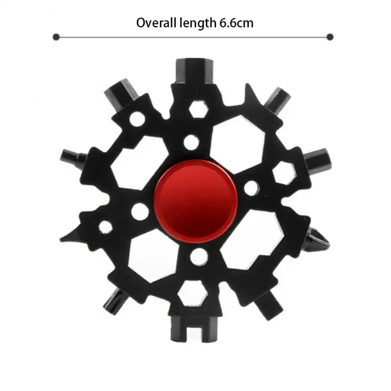 Multi Tool Portable Snowflake Wrench Tools Fidget Spinner Outdoor Mini Spanner Camping Hiking 23 In 1 Cycling Survive Tool