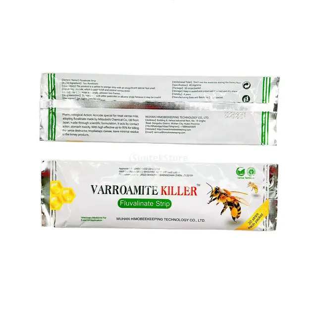 20 db Varroa Csíkok Professzionális Praktikus Kültéri Beltéri Tartós Hordozható Mezőgazdasági Kellékek Fluvalinate Méhkatka