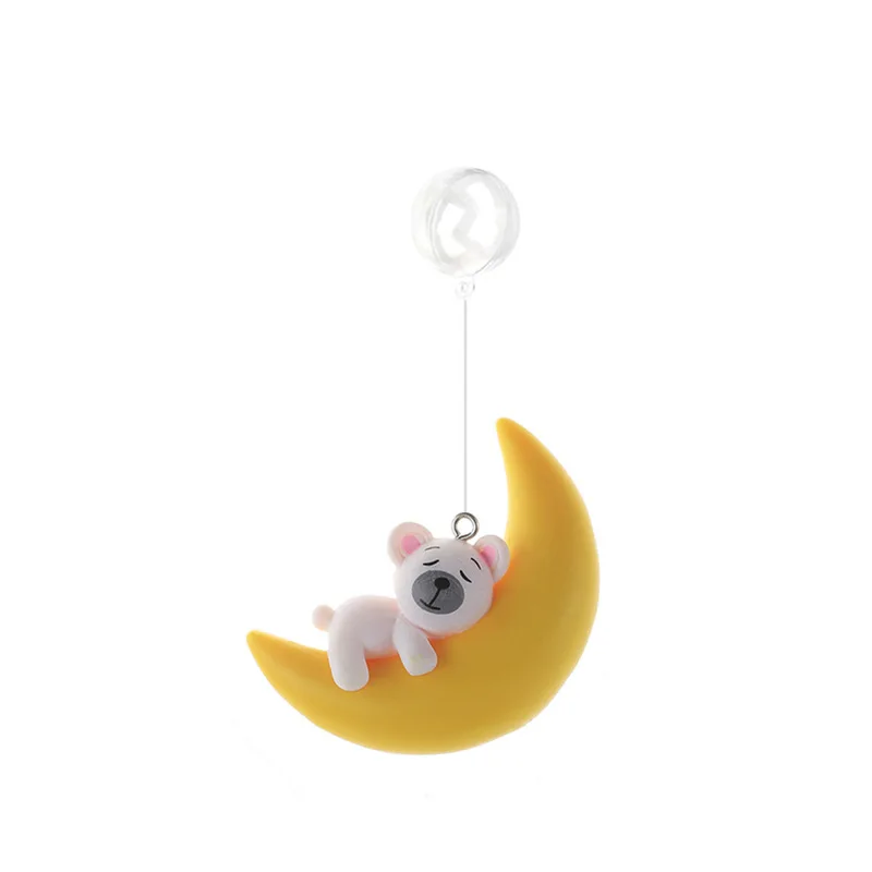 Aquarium Suspended Doll Small Fish Tank Landscape Decoration Cute Cartoon Decoration Creative PVC Floating Moon Cat and Dog