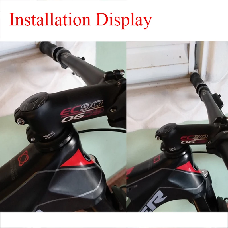 Aluminum Alloy+Carbon Fiber Bicycle Stem 60-120mm 6/17 Degree 1-1/8'' Bike Handl