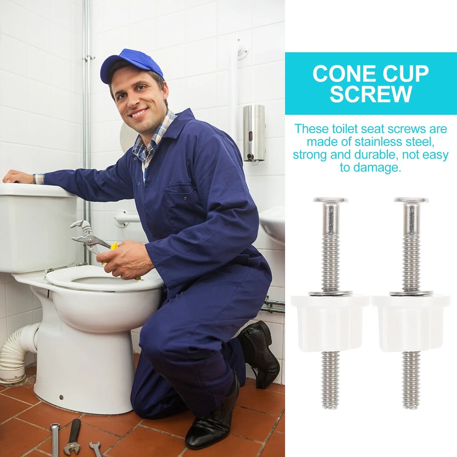 Stainless Steel Toilet Seat Fixing Screw For Fixture Toilet Lid Bolts Accessories Hinge Parts Wear Resistant Not Easy To Rust