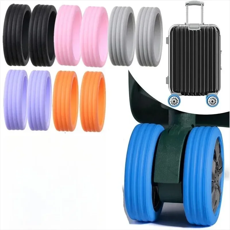 8PCS Silicone Wheel Protector Luggage Compartment Wheel Protect Cover Trolley Case Silent Caster Sleeve Suitcase Accessories