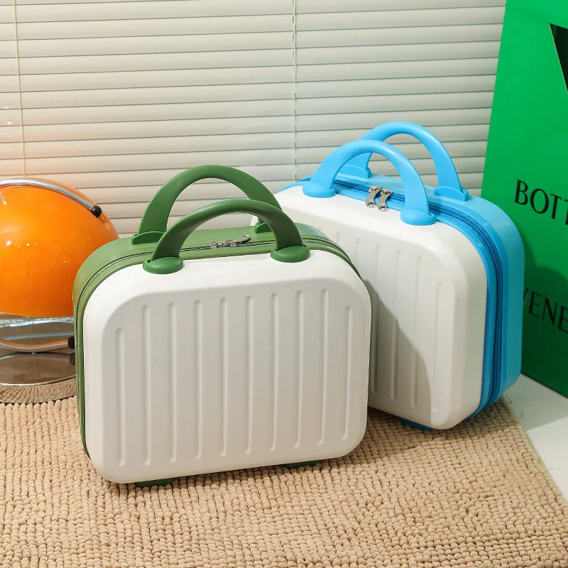 New Handheld Luggage Women's Small Lightweight 14 Inch ABS Suitcase Mini Portable Waterproof Travel Storage Bag Cosmetic Case