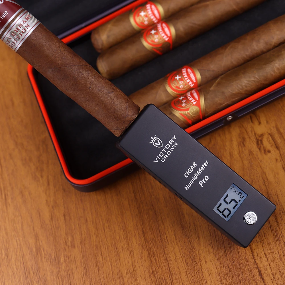 2024 New Cigar Hygrometer Digital Tool for Monitoring Cigar Humidity Levels Cigar Accessories 2