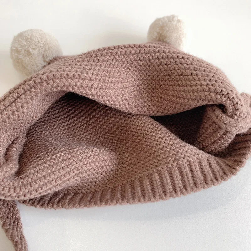 Korean Baby Ear Protection Hat - Warm Knitted Beanie for Infants 2-24 Months
