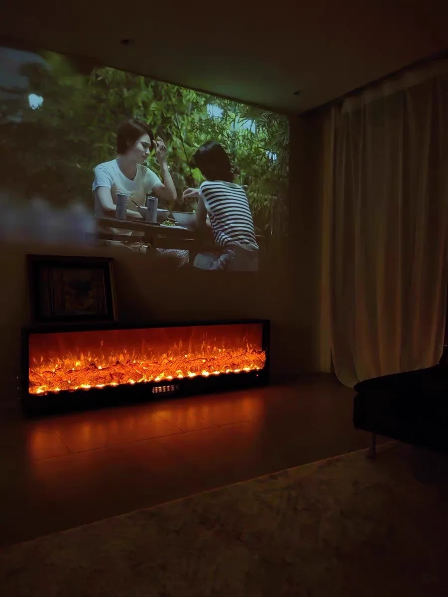 Modern independent intelligent 220v electric fireplace 55 inch modern decorative realistic flame electric fireplace YX231TB