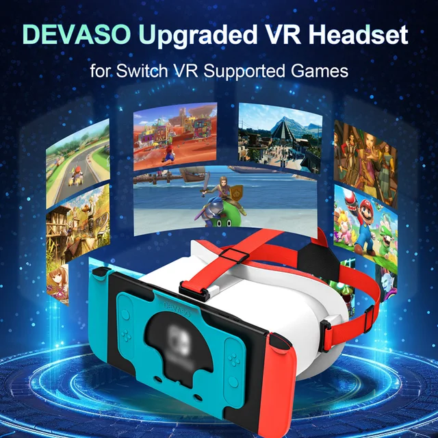 Nintendo Switch VRWORLDS Amazon.com: DEVASO Upgraded VR Headset for Nintendo Switch