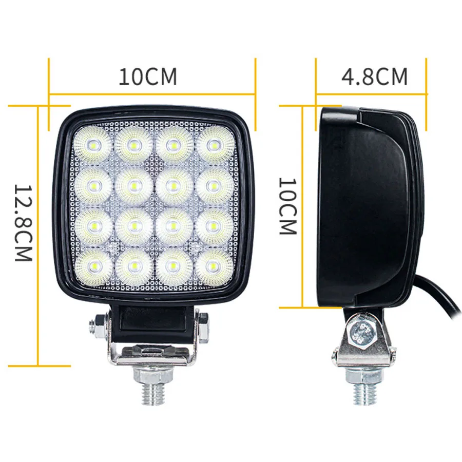 초고휘도 3.94인치 LED 플러드 작업등/후진등 (트럭, 굴삭기, 지게차, 트랙터, 중장비용) 12-80V DC
