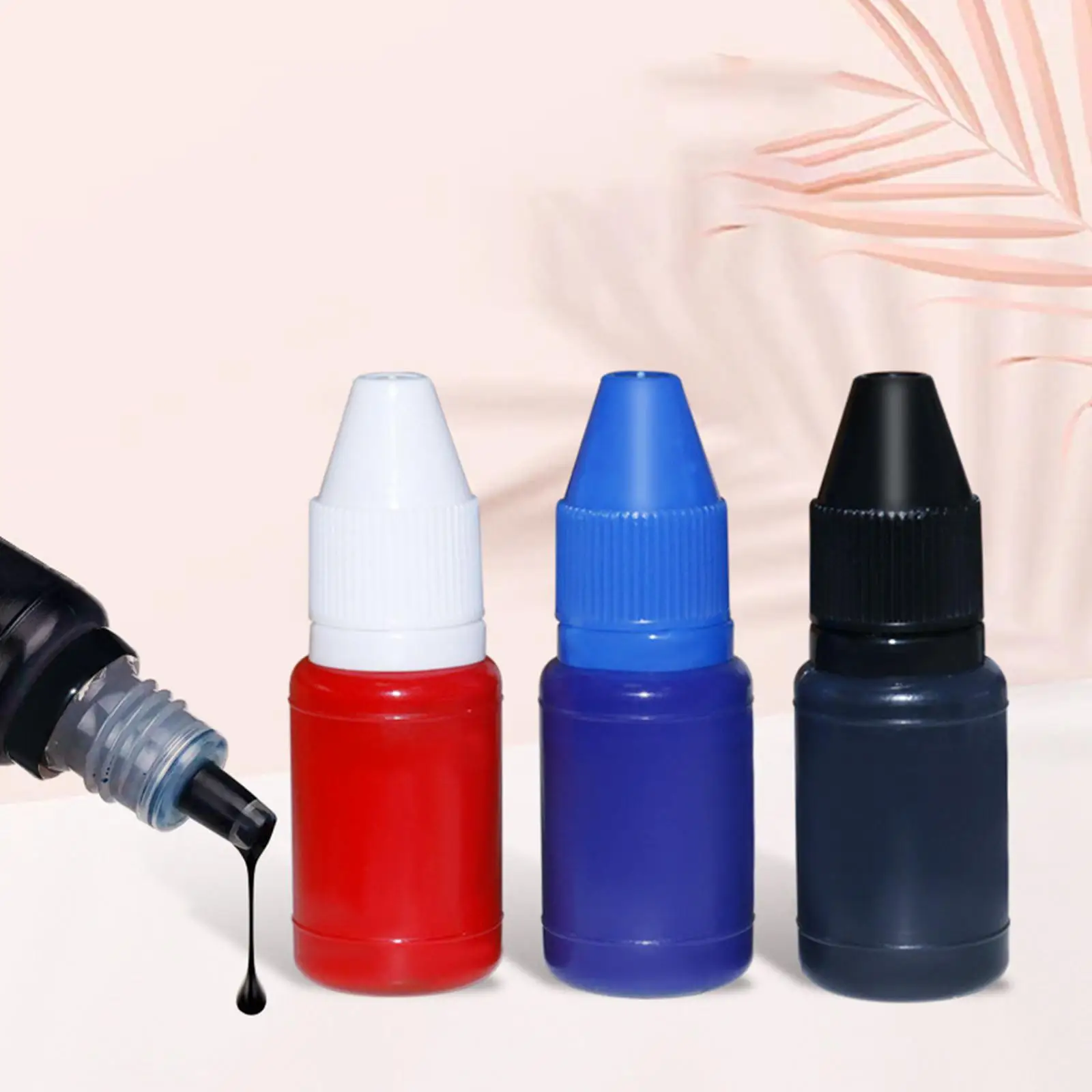 3Pcs 10ml Flash Refill Ink Color Inking Stamp Oil for Paper Making Seal Rolling Stamp Accessories Stamping Machine