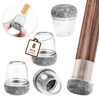 8PCS Table Chair Leg Protector Covers Silicon Furniture Floor Feet Cup Thick Felt Bottom Protector Feet Caps Reduce Noice 2