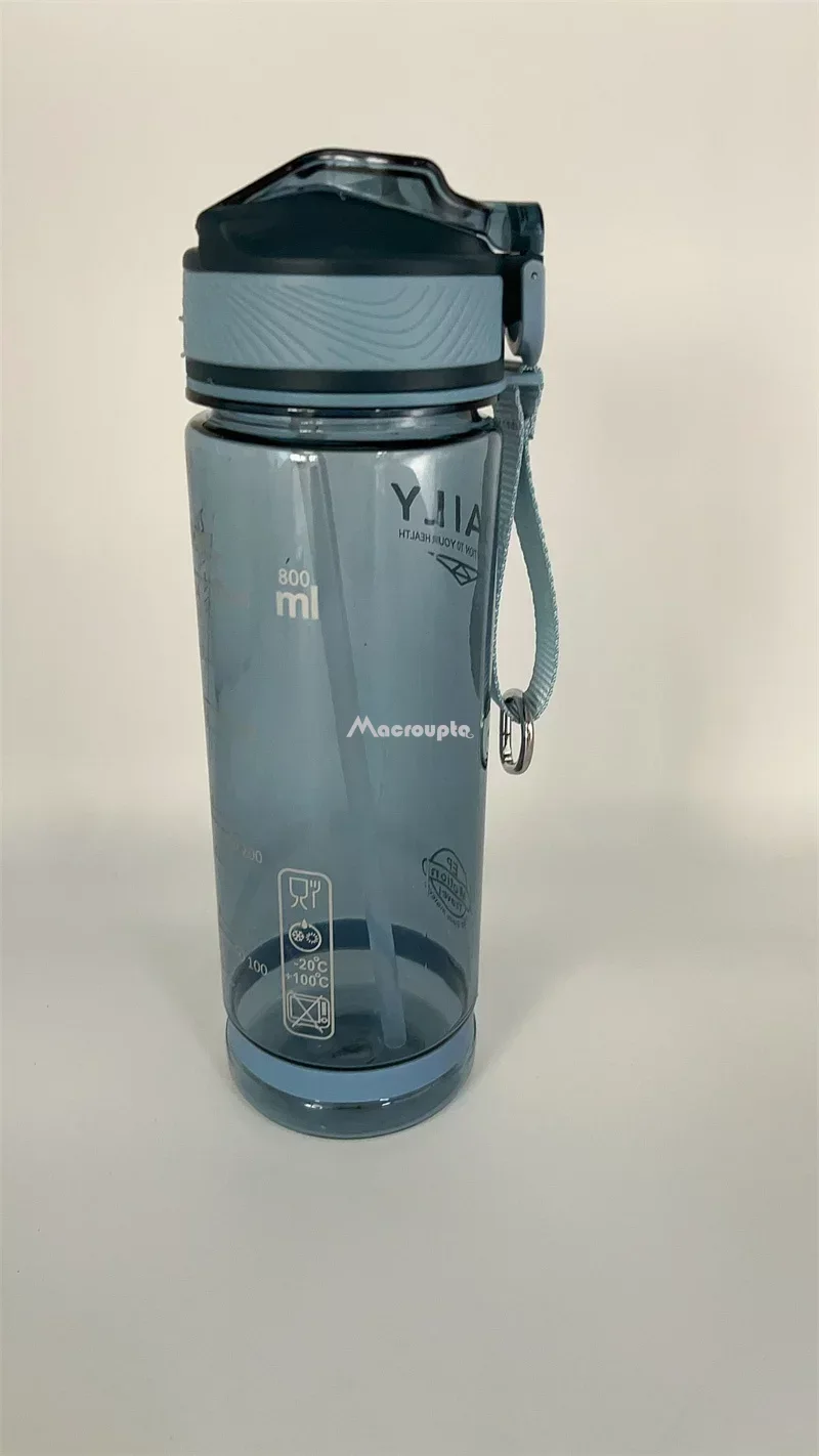 Gourde de sport en plastique avec paille, bouteille d'eau, clair, portable,  sans BPA, verres, étanche, extérieur, voyage, camping - AliExpress