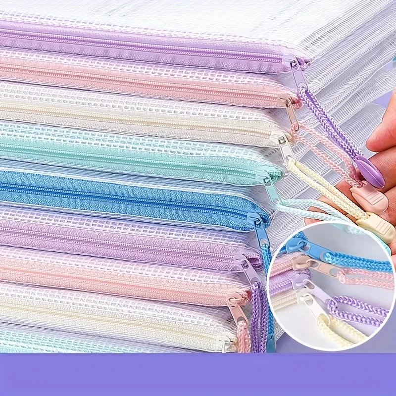Zippered Document Bag,Transparent Storage Pouches for Papers,Books&Exams,Ideal for Classroom Organization,Office&School Supplies