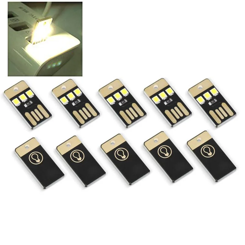 Camping Night Hiking Tent Lamp Light Outdoor Portable Energy Saving Flashlight Mini Ultra-thin Mobile USB LED Keychain Night