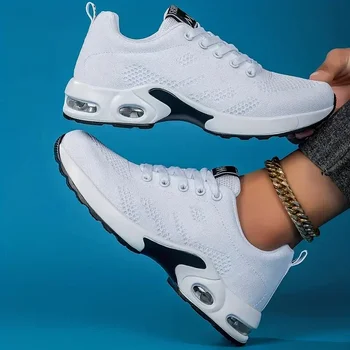 أحذية نسائية خفيفة الوزن على الموضة برباط شبكي أحذية رياضية نسائية بمقدمة مستديرة أحذية نسائية بسيطة قابلة للتنفس من Zapatillas Mujer 4