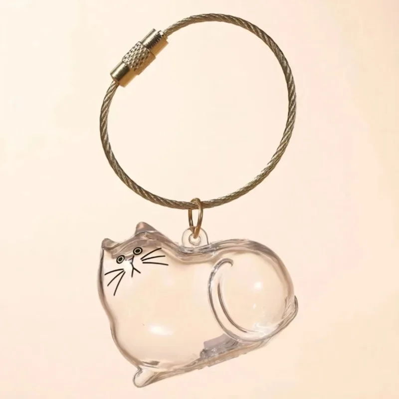 Porte-clés Transparent Personnalisé En Forme De Chat, Avec