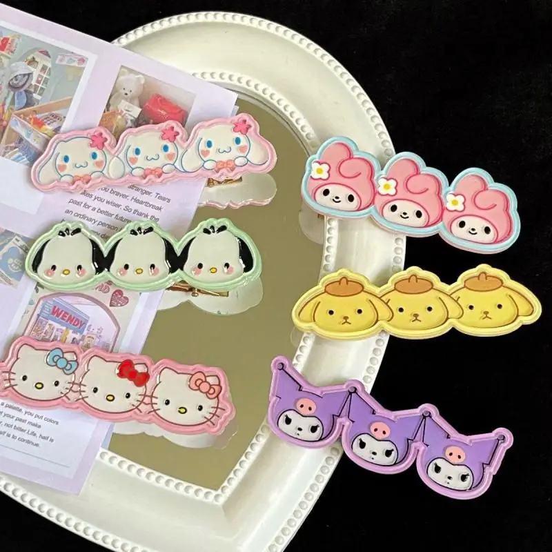 

New Sanrioed Cartoon Hair Ornaments My Melody Kuromi Cinnamoroll Ins Girls' Hair Ornaments Headwear Duckbill Clip Hairpin Gifts