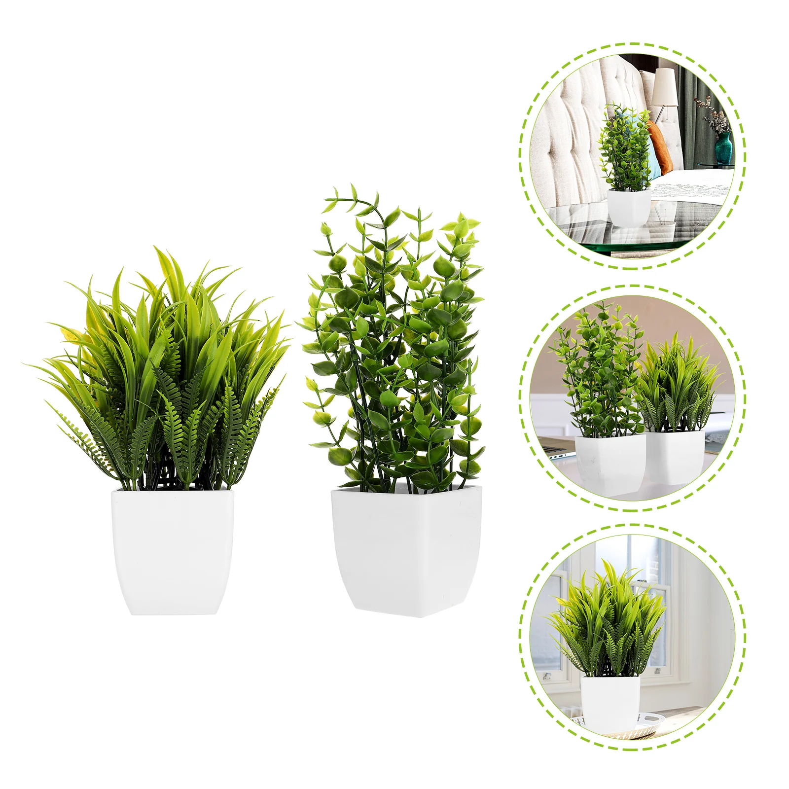 

2Pcs Faux Potted Plants Artificial Potted Plant Decoration for Office