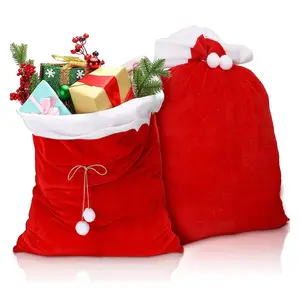 Large Christmas Santa Sack Xmas Felt Gift Present Stocking Bag Filler 60 x  50cm