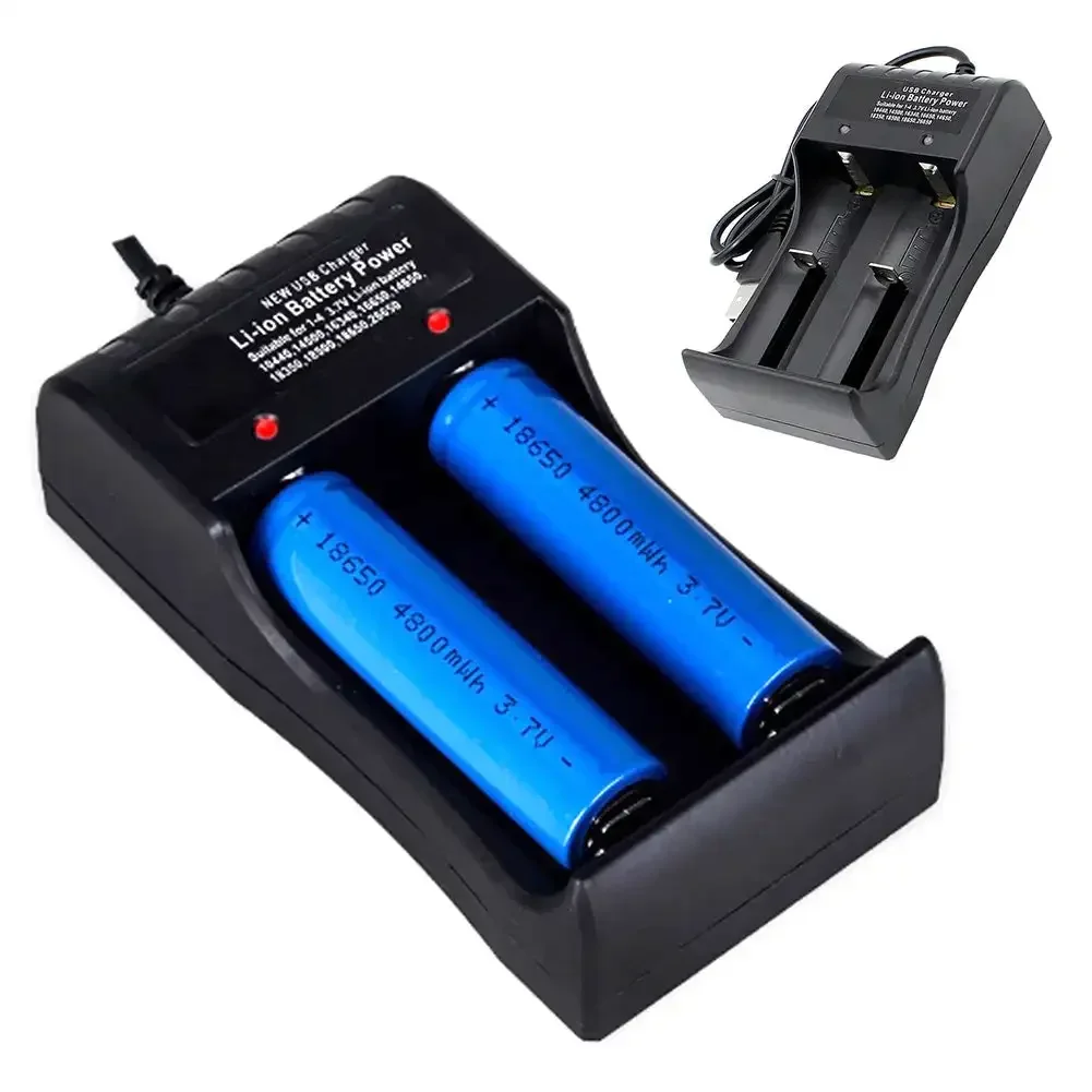 Dual-Slot Lithium Battery Charger for Rechargeable 18650 Batteries