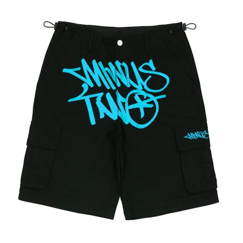 Black blue shorts