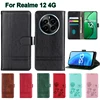 For чехол на Realme 12 4G Case Original Leather Capas Fundas Wallet Coque Phone Cover For Carcasas Realme 12 4G Mujer Etui 6.67" 1