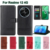For чехол на Realme 12 4G Case Original Leather Capas Fundas Wallet Coque Phone Cover For Carcasas Realme 12 4G Mujer Etui 6.67" 1